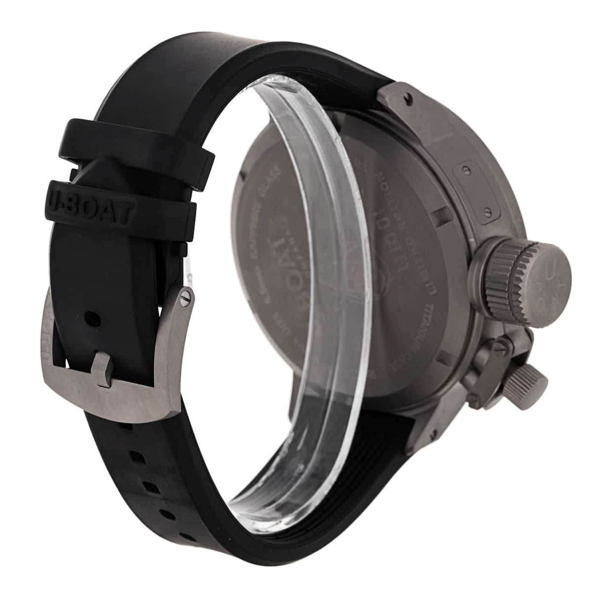 U Boat Classico U 1001 Black Baton Dial Rubber Strap